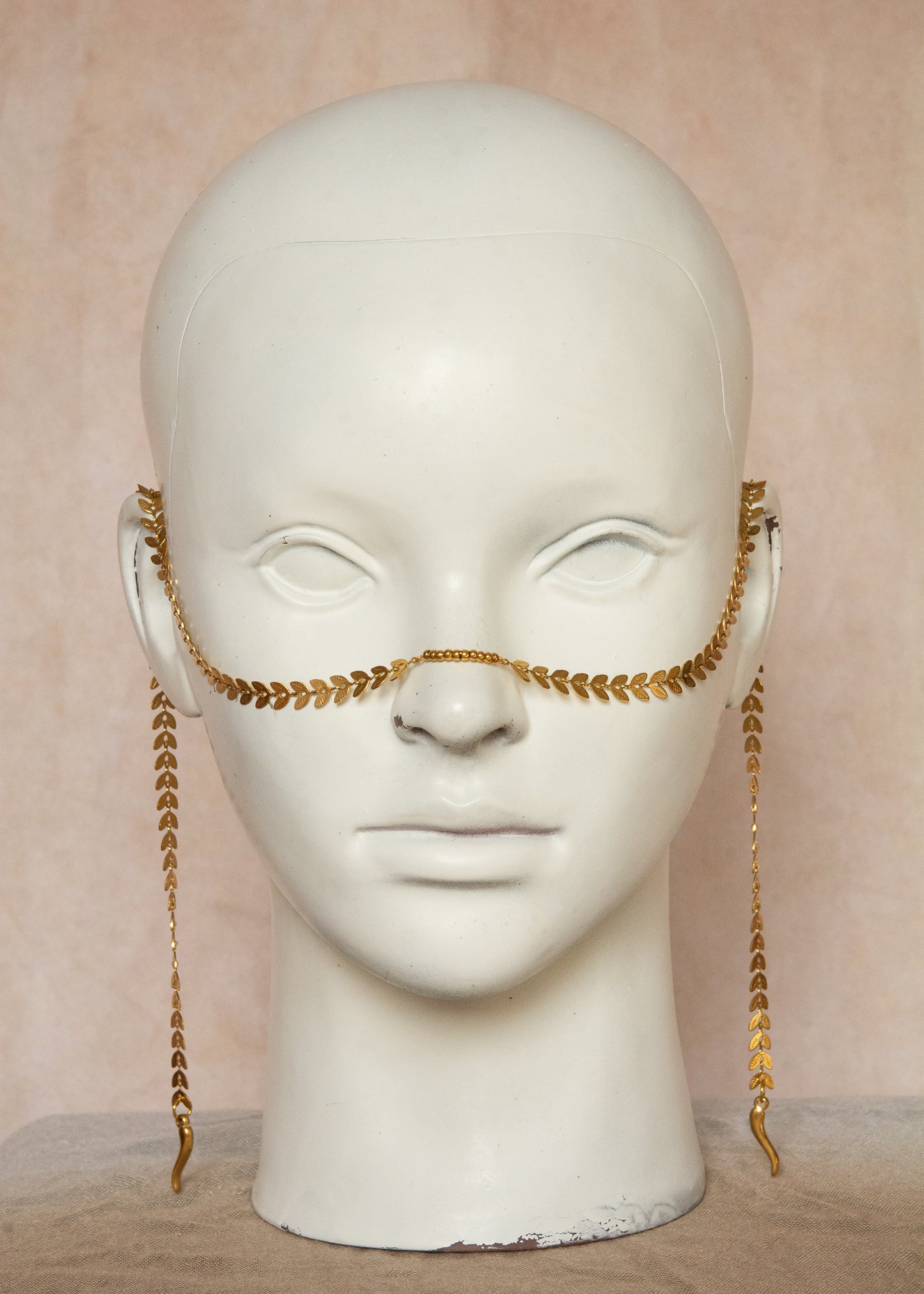 Bijou facial unisexe, look bohème mystique. Pour festivals, costumes, événements, photoshoots. Acier inoxydable plaqué or.