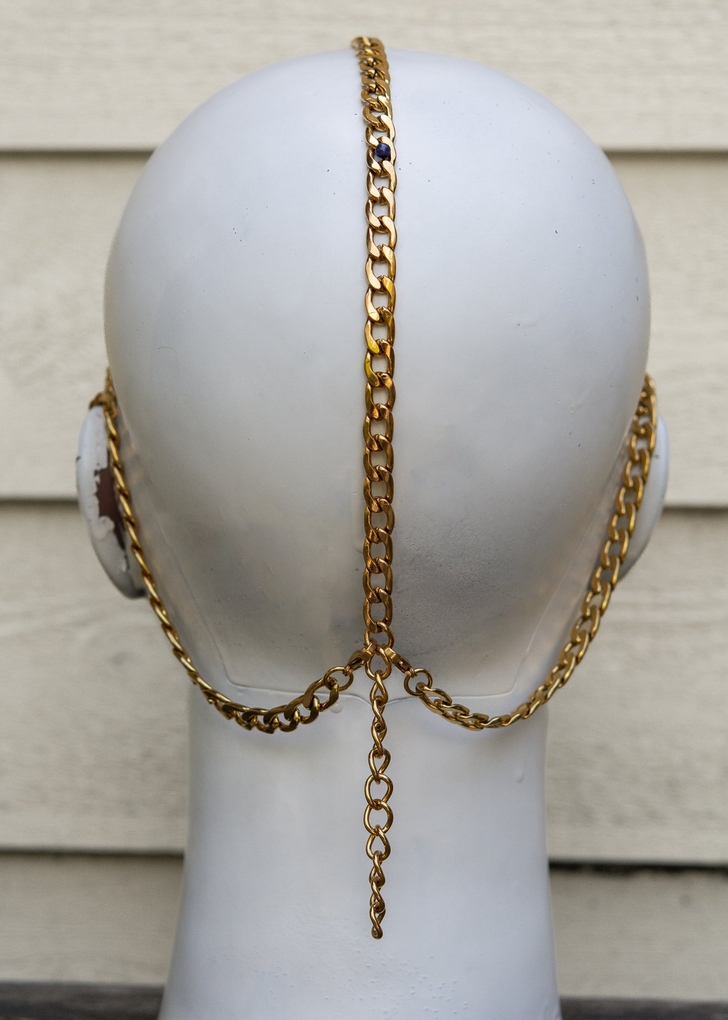 Chaîne de tête en acier inoxydable plaqué or, ajustable, style oriental