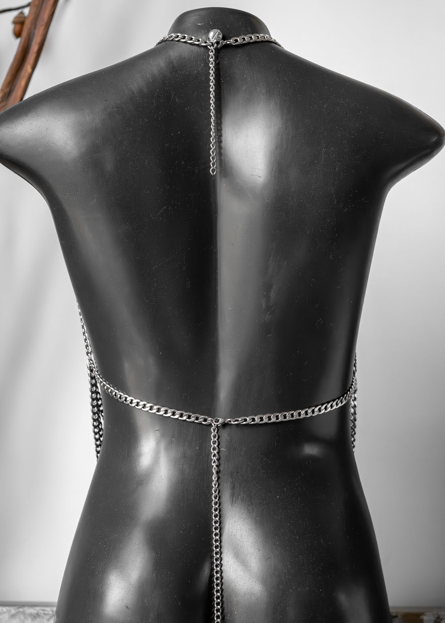 Chaîne de corps en acier inoxydable inspirée de Lilith avec effet ribcage