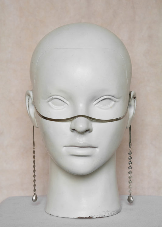 Chaîne de visage en acier inoxydable argenté, maille serpent, détails coquillage. Bijou marin boho chic, été et festival.
