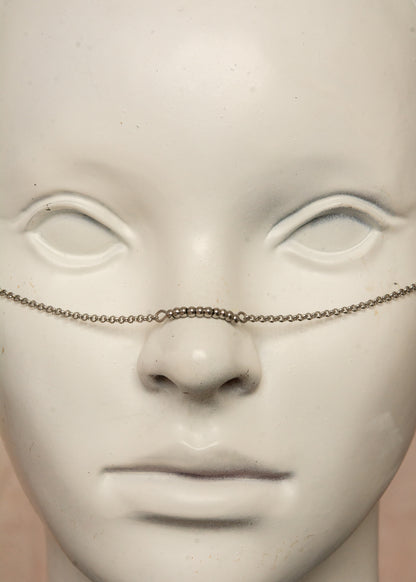 Chaîne de visage unisexe minimaliste acier inoxydable et améthyste, ornement facial festival.